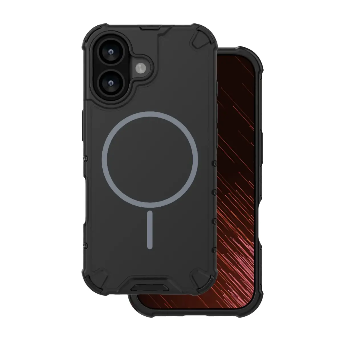 Defender 2in1 telefono dėklas su MagSafe palaikymu iPhone 16 juodas