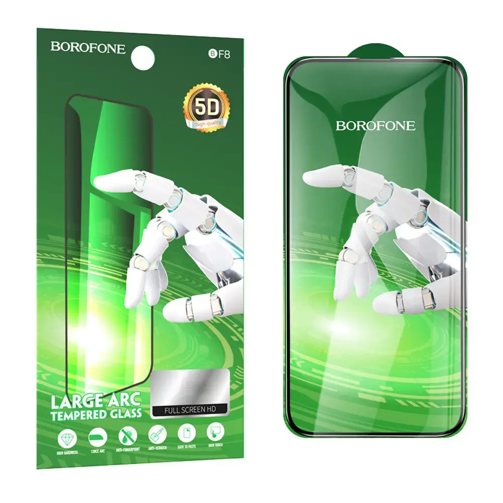 Borofone Tempered glass BF8 Diamond Armor Full Screen 5D Large Arc for Iphone 16 Pro/17 - 10 pieces
