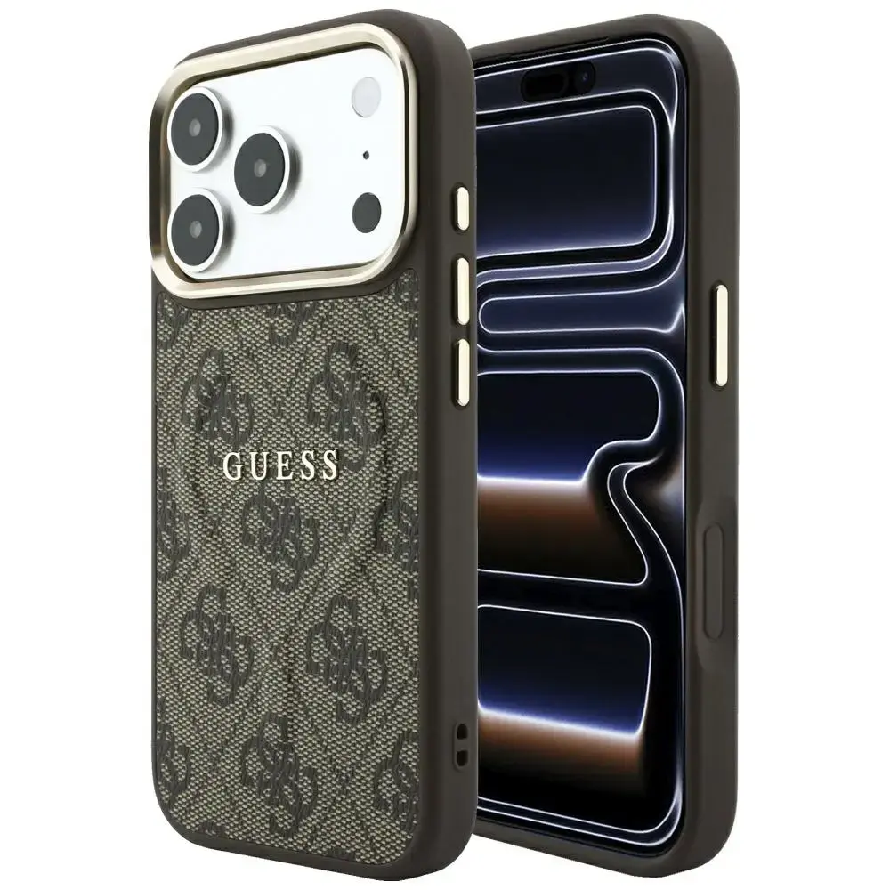 Guess Embossed 4G Classic MagSafe case for iPhone 18 Pro / iPhone 17 Pro brown
