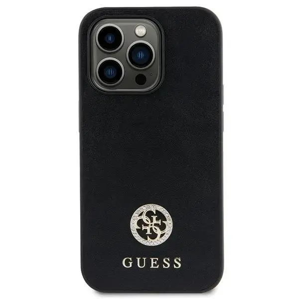 Guess GUHCP15SPS4DGPK Strass Metal Logo чехол для телефона iPhone 15 чёрный