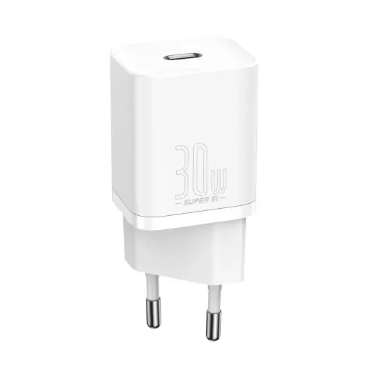Baseus Super Si tīkla lādētājs | 30W | QC | USB-C | balts
