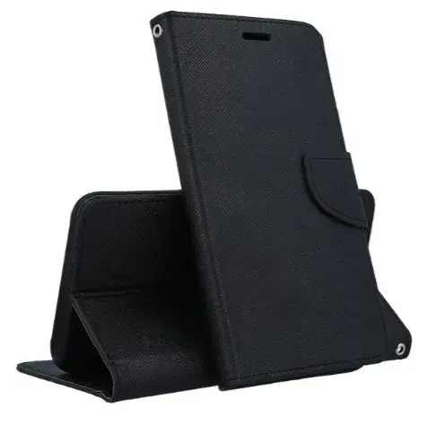 Fusion Fancy knyginio tipo telefono dėklas Samsung Galaxy A21 (A215) juodas