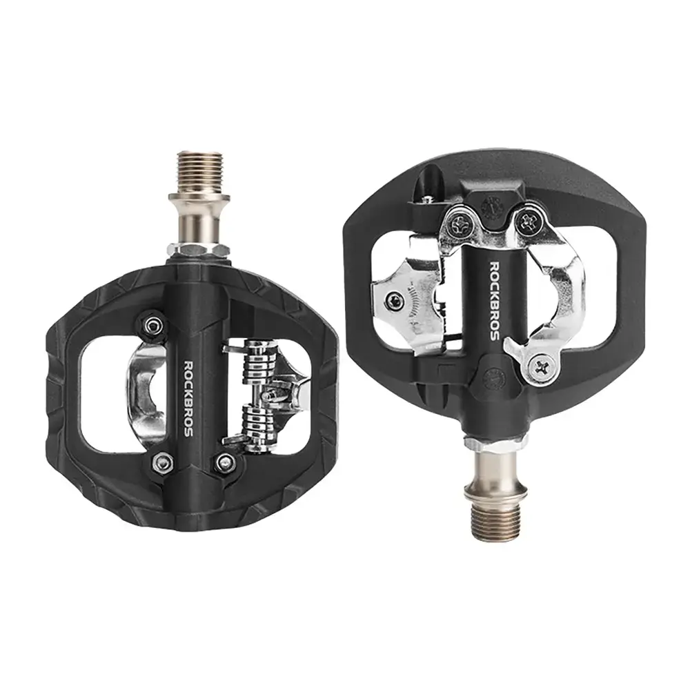 Rockbros M108 Nylon Half-Lock Double-Sided Bicycle Pedals - Black