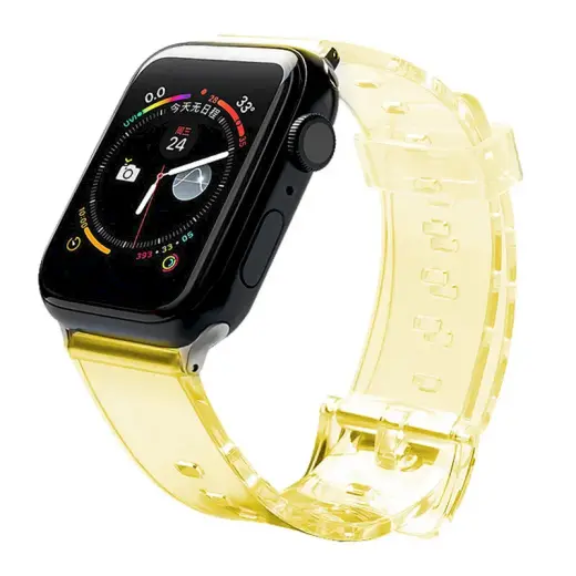 Fusion Accessories Light išmaniojo laikrodžio dirželis Apple Watch 2/3/4/5/6/7/SE (42/44/45 mm) | silikoninis | geltonas