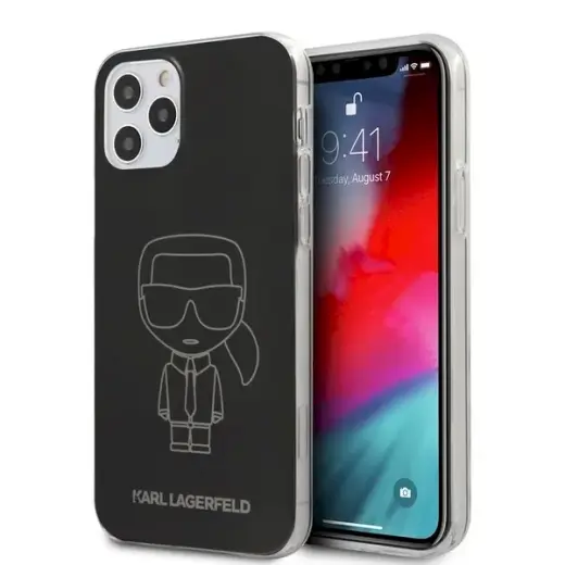 Karl Lagerfeld KLHCP12MPCUMIKBK Iconic Outline чехол для телефона iPhone 12 | iPhone 12 Pro чёрный