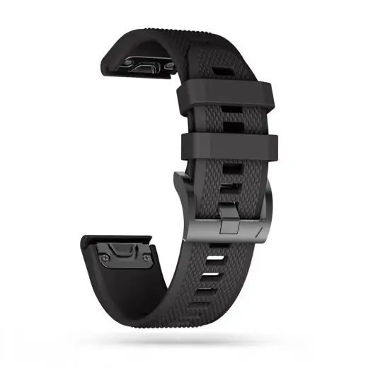 Tech-Protect Smooth viedpulksteņa siksniņa priekš Garmin Fenix 5 | 6 | 6 Pro | 7 | plastmasa | melna