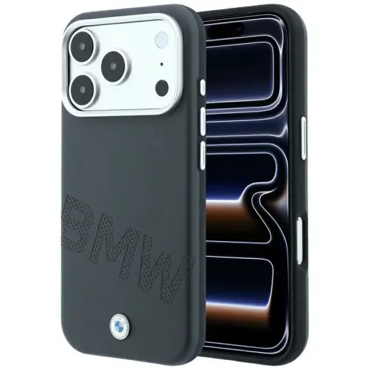 BMW Sign Inclined Deboss Letters чехол с поддержкой MagSafe для телефона iPhone 17 Pro | iPhone 18 Pro серый