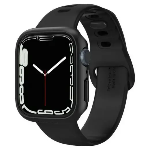 Spigen Thin Fit viedpulksteņa maciņš (apvalks) priekš Apple Watch 7/8 (45 mm) | melns