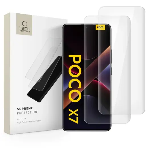 TECH-PROTECT UV+ grūdintas stiklas, 2 vnt., telefonui Xiaomi Redmi Note 14 Pro 4G | 5G | 14 Pro+ Plus 5G | Poco X7 5G, skaidrus