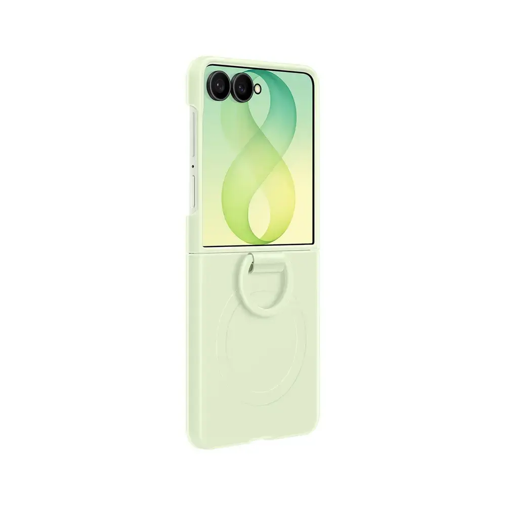 Samsung Silicone Ring Magnet phone case with stand and MagSafe support for Samsung Galaxy Z Flip 8 (F776) green