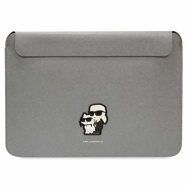 Karl Lagerfeld Saffiano Karl & Choupette laptop sleeve 16" silver