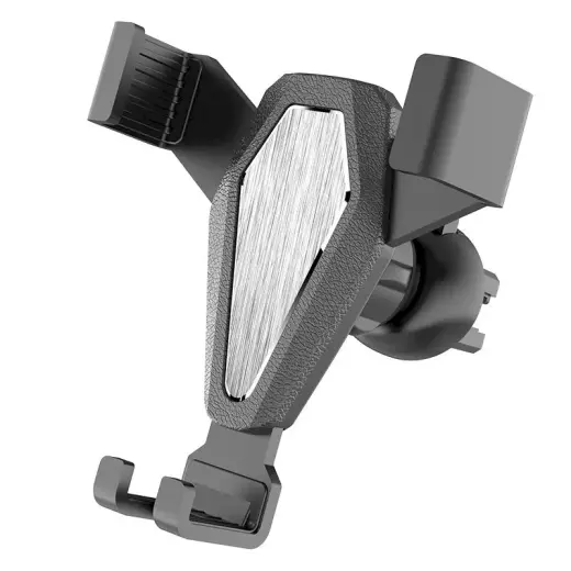 YC07 gravity car phone holder for air vent with air freshener 4-7" silver