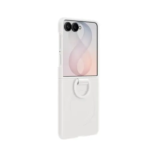 Samsung Silicone Ring Magnet чехол с подставкой и поддержкой MagSafe для телефона Samsung Galaxy Z Flip 8 (F776) белый