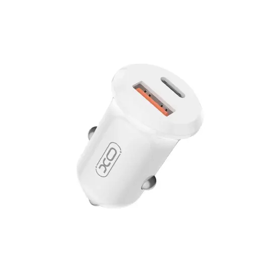 XO CC69 auto lādētājs | 30W | PD, QC | USB-A, USB-C | balts