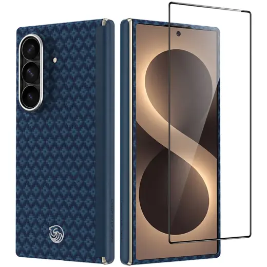Benks Magnetic Armor Grid Air Grand Combo maciņš ar MagSafe atbalstu telefonam Samsung Galaxy Z Fold 8 Ultra (F976) zils