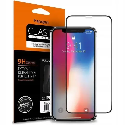 Spigen karastatud klaas telefonile iPhone 11, must