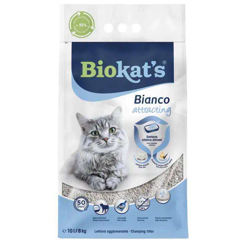 Smiltis kaķu tualetēm - Gimborn Gimborn Biokat's Bianco ATTRACTING 10 L