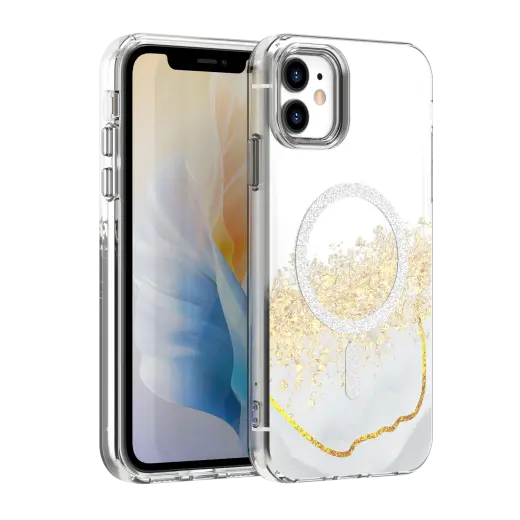 Epoxy Mag telefono dėklas su MagSafe palaikymu iPhone 11 baltas