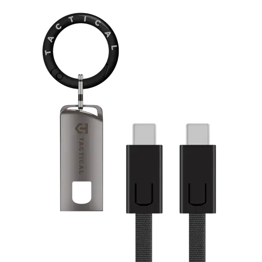 Tactical OODA Loop datu pārraides un uzlādes vads | USB-C uz USB-C | 60W | melns