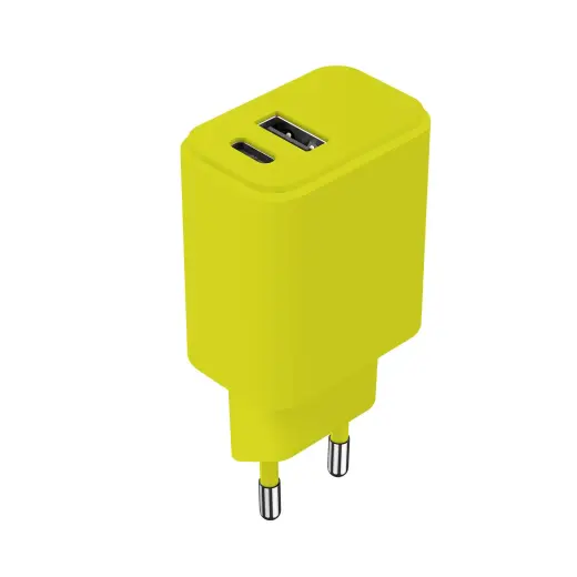 Зарядное устройство Setty charger | 20W | | USB-A, USB-C | лаймовое