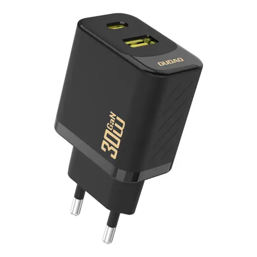 Dudao A27TEU travel charger | 30W | PD, GaN | USB-C, USB-A | black