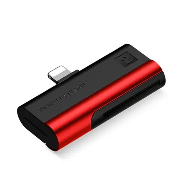 USAMS SD/microSD Card Reader with Lightning Connector red SJ430DKQ02 (US-SJ430)