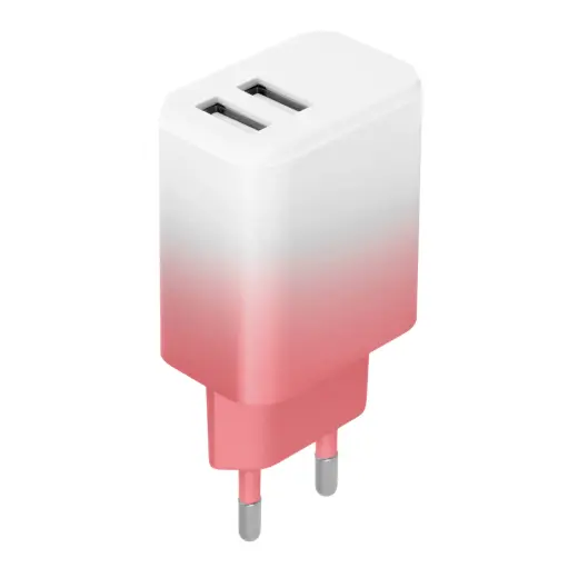 Setty LSIG-AA-20 зарядное устройство | 18W | 2x USB | бело-розовый градиент