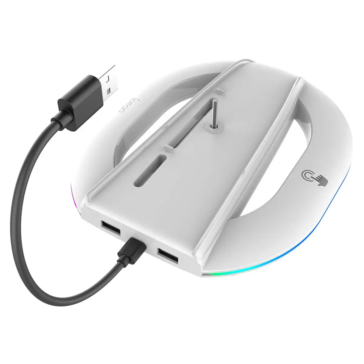 iPega P5S035SA Vertical Stand (2xUSB-A) with RGB for PS5 Slim/PS5 Pro White