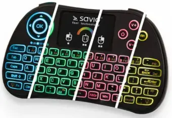 Savio KW-03 Wireless Mini Keyboard For  PC | PS4 | XBOX | Smart TV | Android + TouchPad Black (With RGB Backlight)