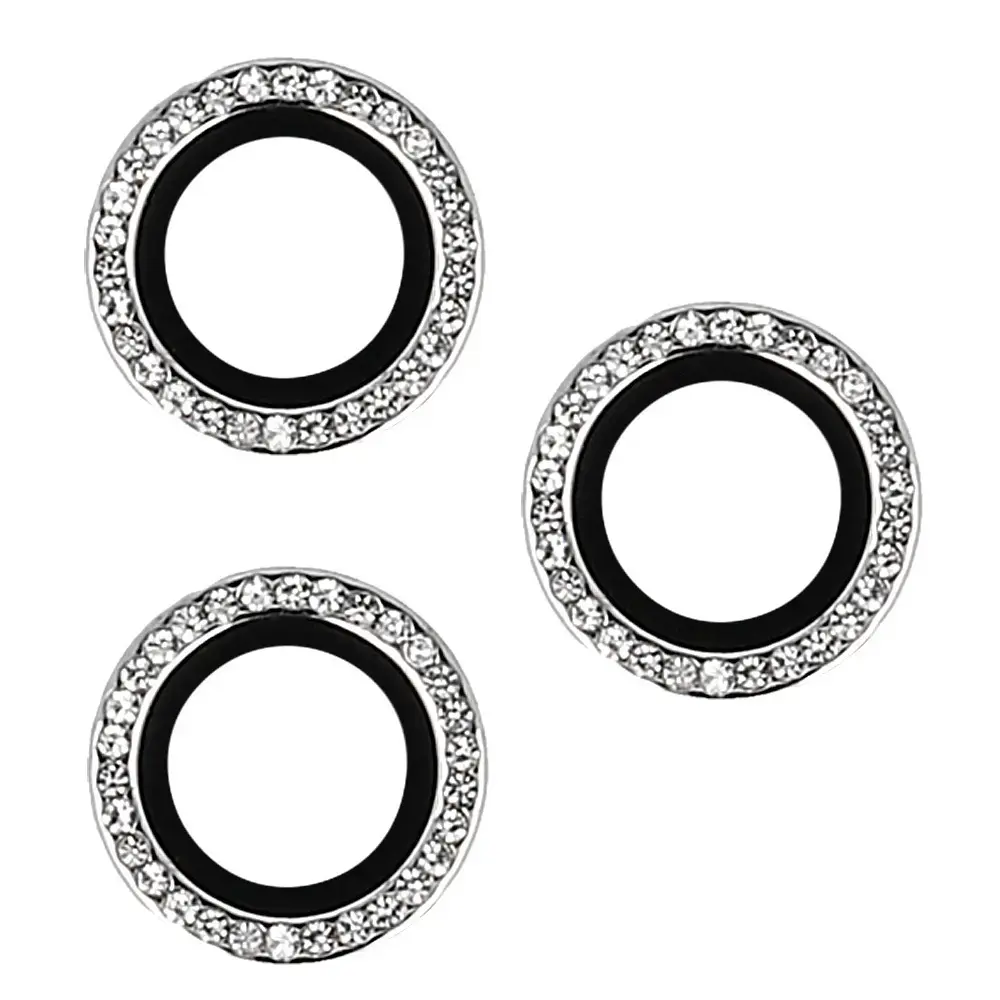 Tempered Glass HARD DIAMOND for camera (LENS) for Iphone 16 Pro/16 Pro Max silver (lens 3 pieces)