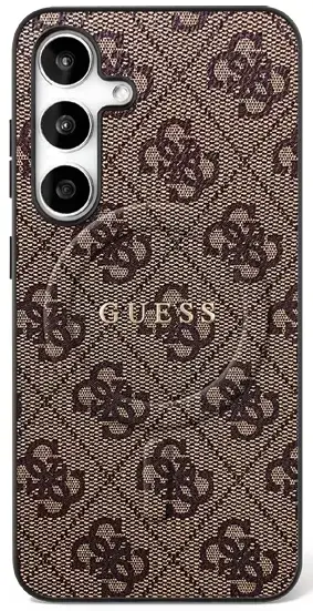 Etui Guess 4G Ring Classic Logo MagSafe   do Samsung Galaxy S25 FE brązowy