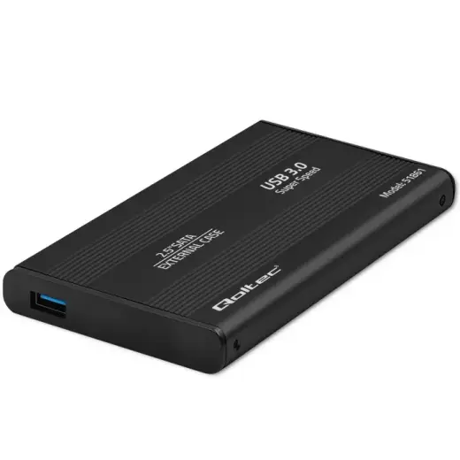 Внешний алюминиевый корпус для жесткого диска Qoltec HDD SSD 2,5'' SATA3 | USB 3.0 | Черный