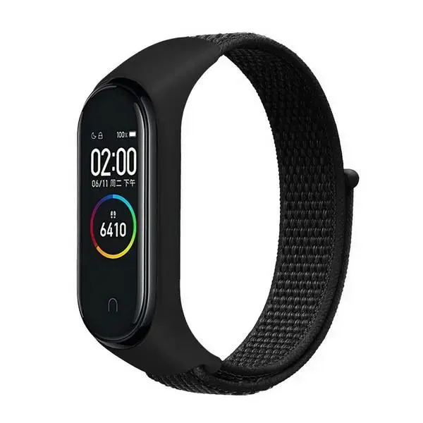 Beline nutikella rihm Xiaomi Mi Band 3/4/5/6/7 jaoks | nailonist | must