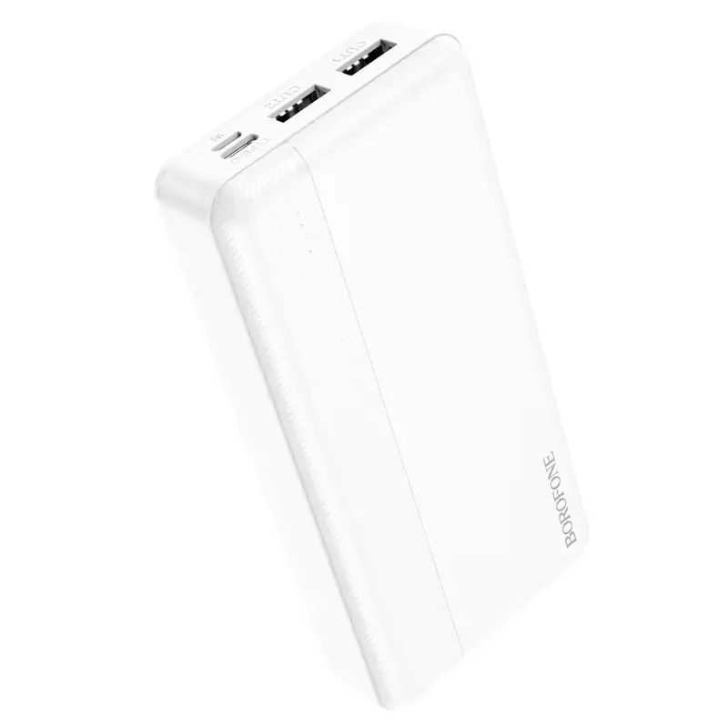 Borofone BJ24A внешний аккумулятор (powerbank) | 20000 mAh | 10.5W | USB-A, Micro USB, USB-C | белый