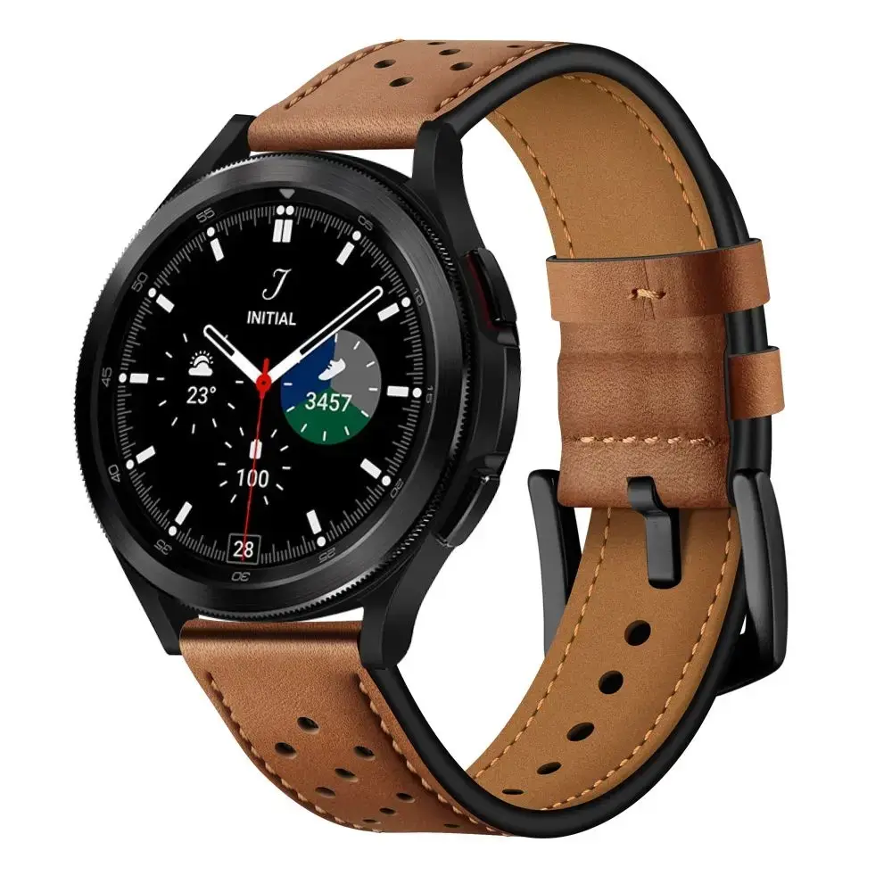 Tech-Protect Leather smartwatch strap for Samsung Galaxy Watch 4/5/5 Pro/6/7/FE | Leather | brown