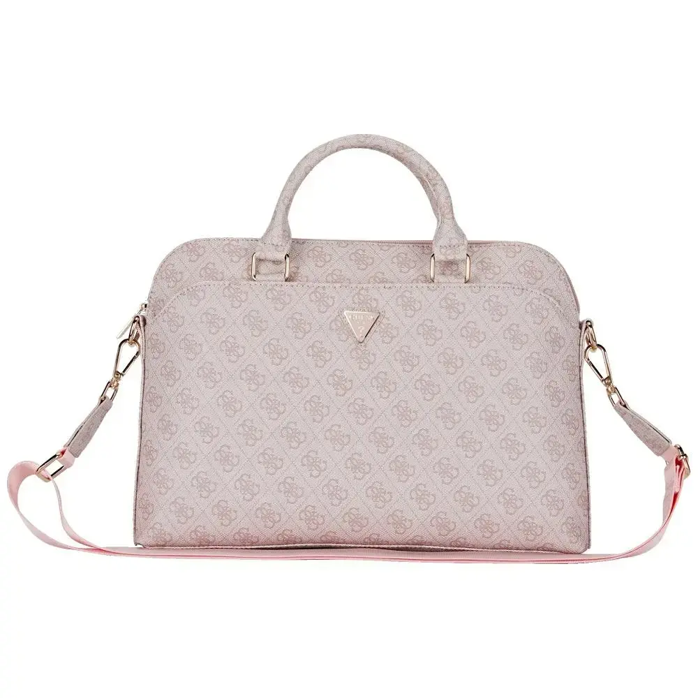 Guess 4G Zipper Pocket Triangle Logo portatīvā datora soma 15" rozā