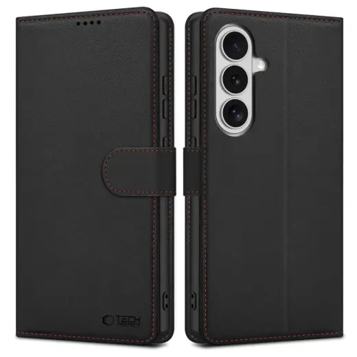 TECH-PROTECT WALLET grāmatveida maciņš telefonam Samsung Galaxy S26 (S942) melns sarkans