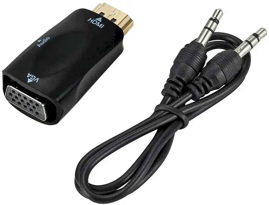 Fusion video signāla pārveidotājs HDMI uz VGA (+ audio) melns