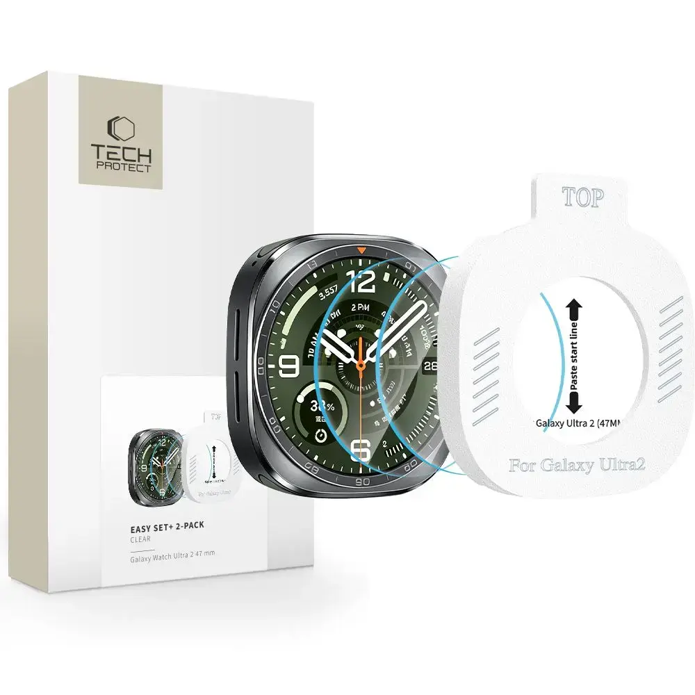 Tech-Protect aizsargstikls priekš Samsung Galaxy Watch Ultra 2 2026 (47 mm) | caurspīdīgs (2 gab.)