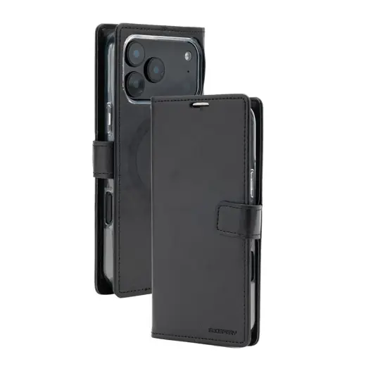 Mercury BlueMoon Diary чехол с поддержкой MagSafe для телефона iPhone 17 Pro Max | iPhone 18 Pro Max чёрный