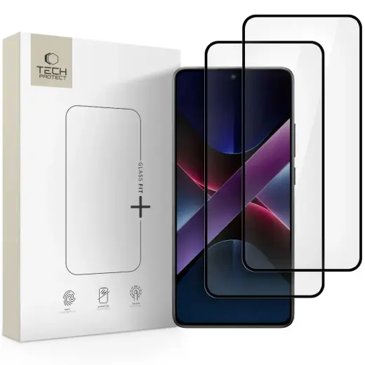 Tech-Protect Glass Fit+ aizsargstikls telefona ekrānam Poco X7 Pro 5G (2 gab.)