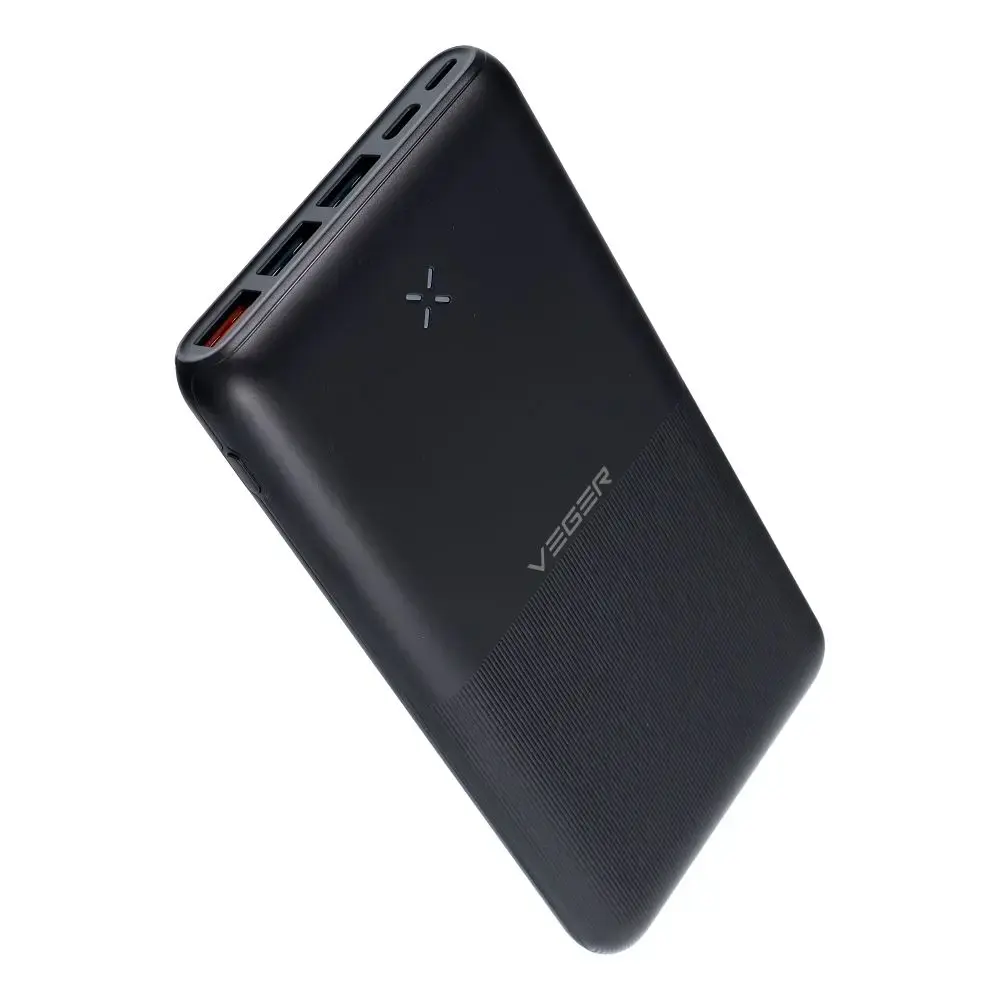 Внешний аккумулятор (powerbank) Veger S22 | 20 000 мА·ч | 20 Вт | PD, QC | USB-C, USB-A, Micro USB | чёрный