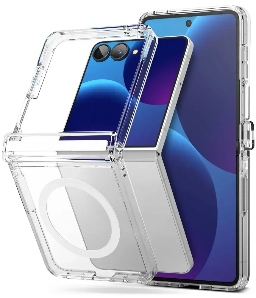 Ringke Fusion Flap knyginio tipo telefono dėklas su MagSafe palaikymu Samsung Galaxy Z Flip 8 (F776) skaidrus