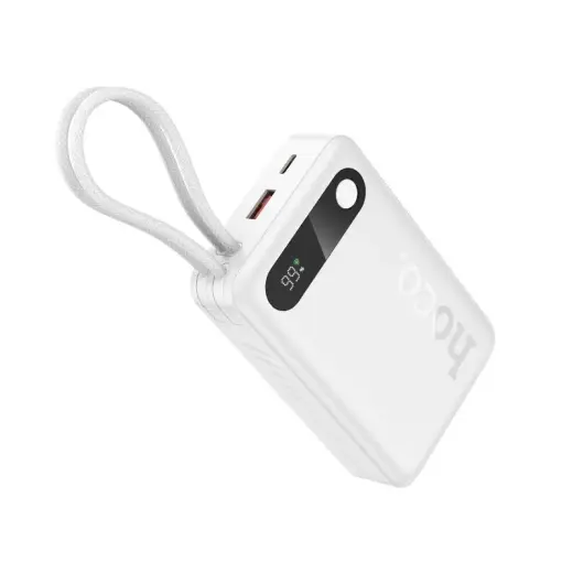 Hoco J171 Edge Power Bank | 10,000 mAh | 22.5W | PD, QC | USB-A, USB-C, Lightning | white