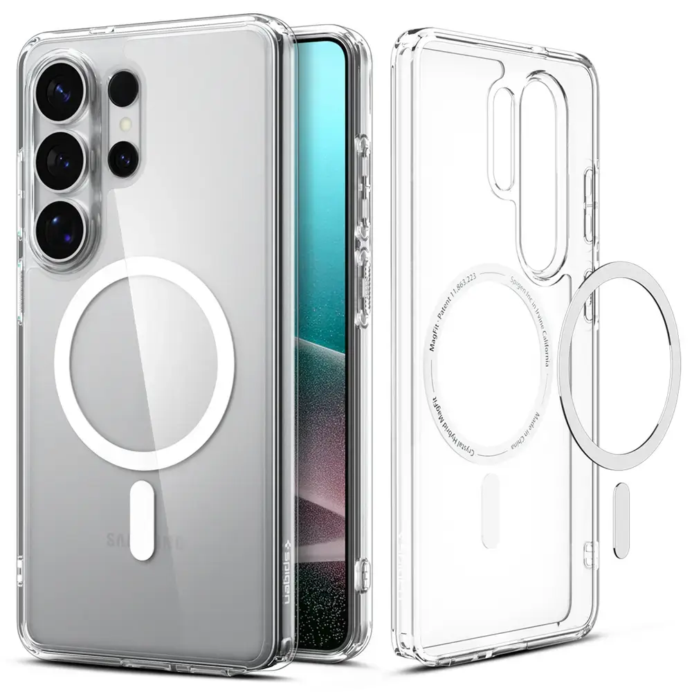 Spigen Ultra Hybrid Mag чехол с поддержкой MagSafe для телефона Samsung Galaxy S26 Ultra (S948) прозрачный белый