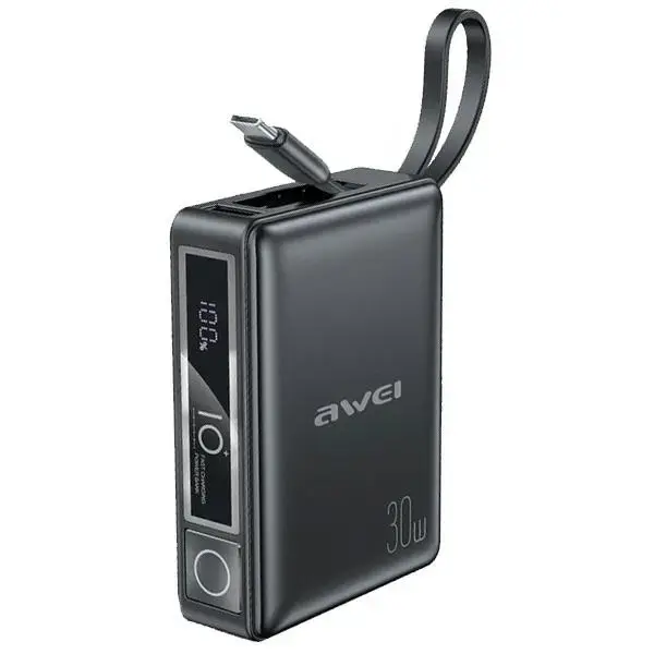 AWEI P87K external battery (powerbank) | 10000 mAh | 30W | black
