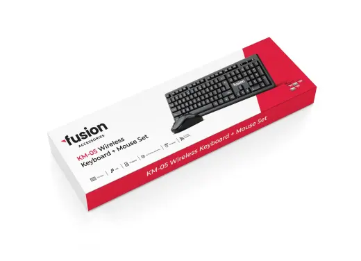 Fusion KM-05 bezvadu tastatūra + pele, melna (ENG | RUS)