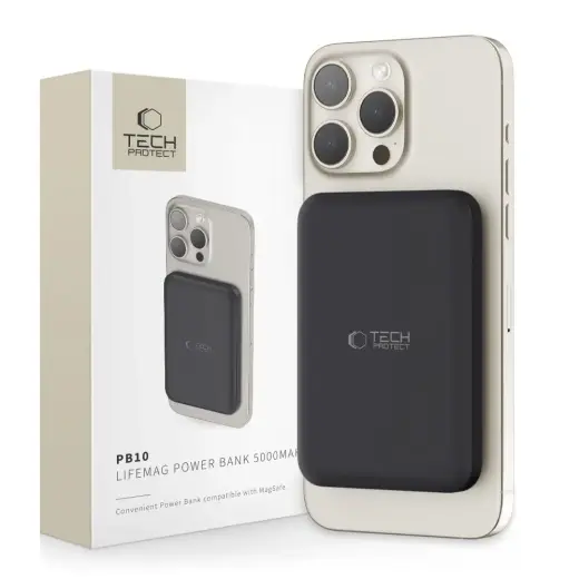 Tech-Protect LifeMag PB10 external battery (powerbank) | 5000 mAh | 18W | USB-C, MagSafe | black