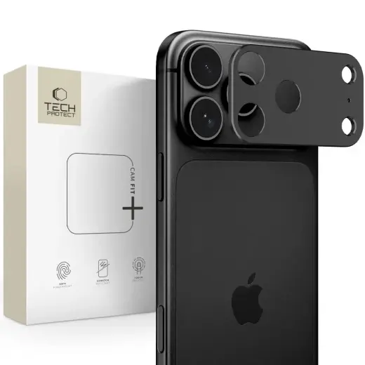 Tech-Protect CamAlloy Fit+ kaamera kaitseklaas telefonile iPhone 18 Pro must