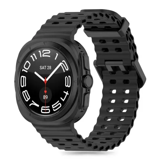 Tech-Protect Iconband Pro viedpulksteņa siksniņa priekš Samsung Galaxy Watch Ultra (47 mm) | silikons | melna